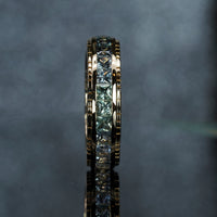 Aztec Stone Ombre Green Sapphire Ring