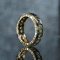 Aztec Stone Ombre Green Sapphire Ring