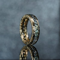 Aztec Stone Ombre Green Sapphire Ring