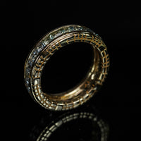 Aztec Stone Ombre Green Sapphire Ring