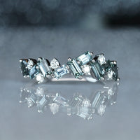 Teal 'Firesnap' Sapphire/Diamond Ring