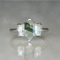 Elegant Moss Agate Rings