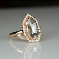 Salt & Pepper Diamond Halo Rings