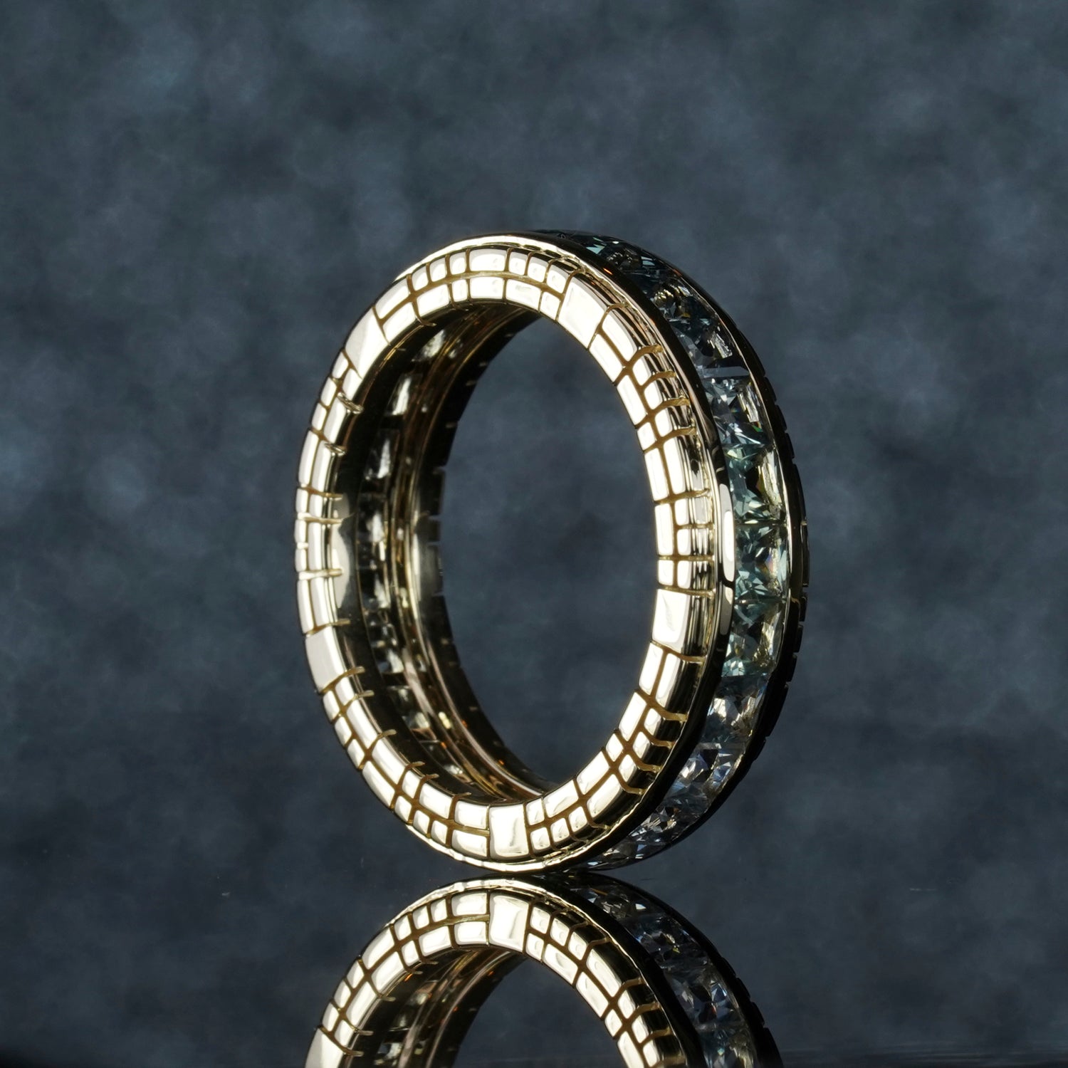 Aztec Stone Ombre Green Sapphire Ring | Exquisite Handcrafted Jewelry ...